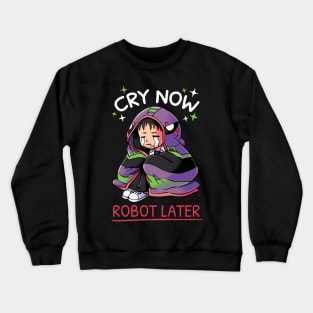 Cry Now, Robot Later // Shinji Ikari, Evangelion, Anime Crewneck Sweatshirt